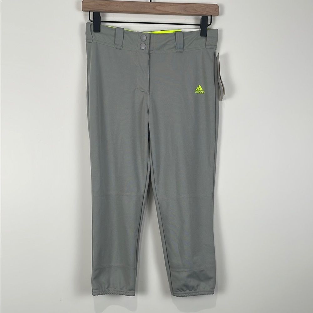 NWT Adidas Performance Girl’s Large 12/14 Gray Athletic Pants Destiny Belted